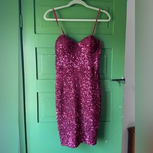 Charolette Russe magenta sparkle bodycon mini dress